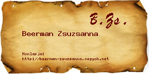 Beerman Zsuzsanna névjegykártya